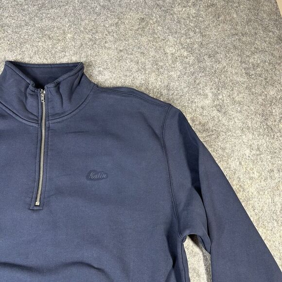 Katin Clark Fleece Half Zip Mens Small Navy Blue Pullover Cotton Outdoor Pocket - Picture 2 of 10